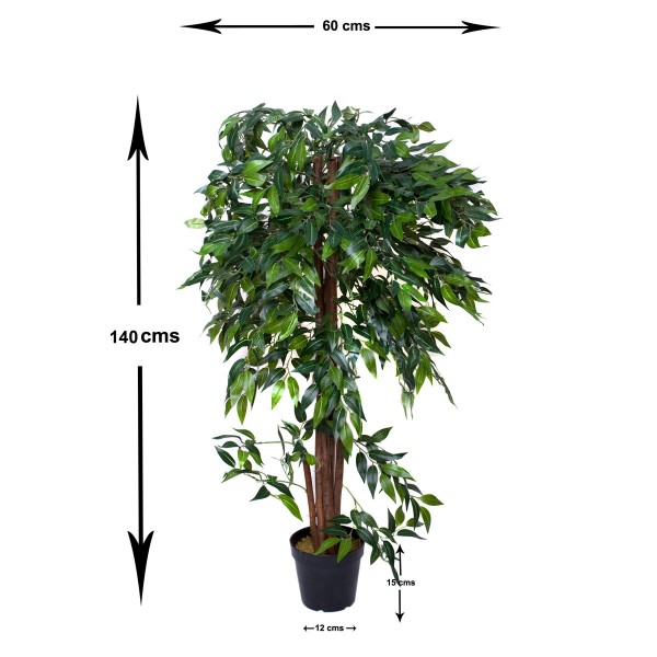 Artificial Ficus Weeping Fig Tree Potted Plant 140cm/4ft