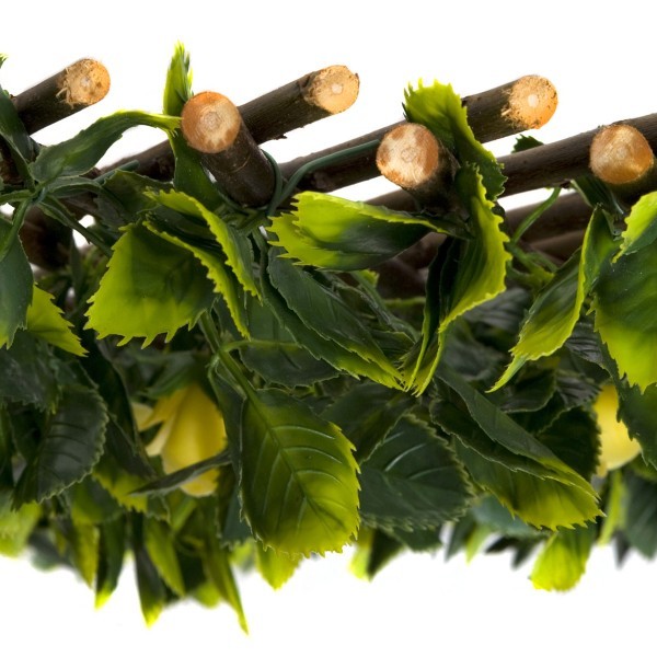 Artificial Expanding Green Wall Willow Trellis Fence with Green Foliage and Yellow Flowers (1m x 2m) - A1261