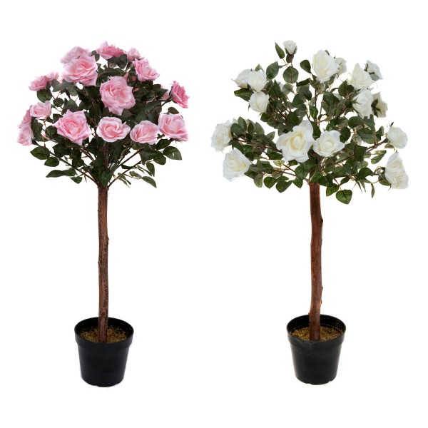 Artificial Soft Pink Rose Tree 25 Flowers 90cm/3ft - GB1401