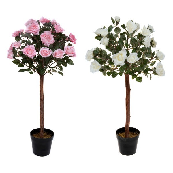 Artificial Soft Pink Rose Tree 25 Flowers 90cm/3ft - A1401
