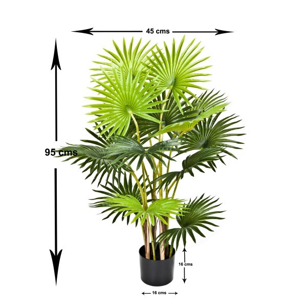 Artificial Fan Finger Palm Tree in Pot 95cm/3ft - GB1133