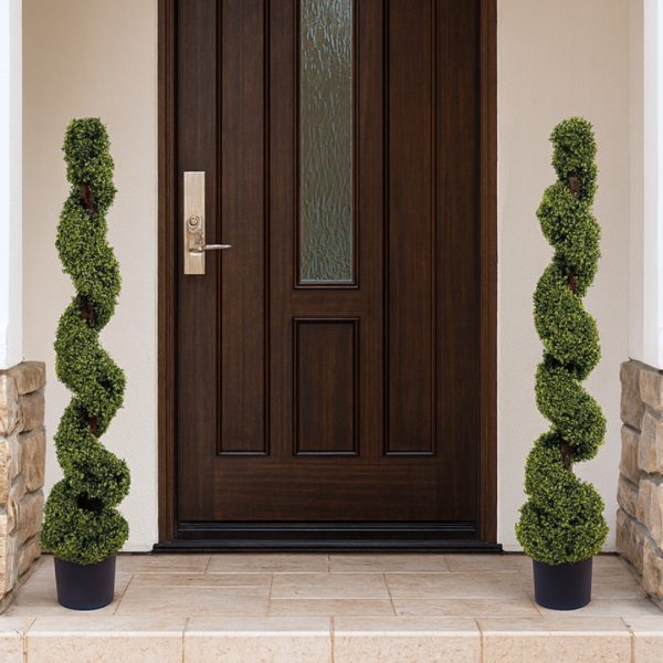  Artificial Spiral Boxwood Topiary Tree 150cm/5ft (Set of 2) - GB1180