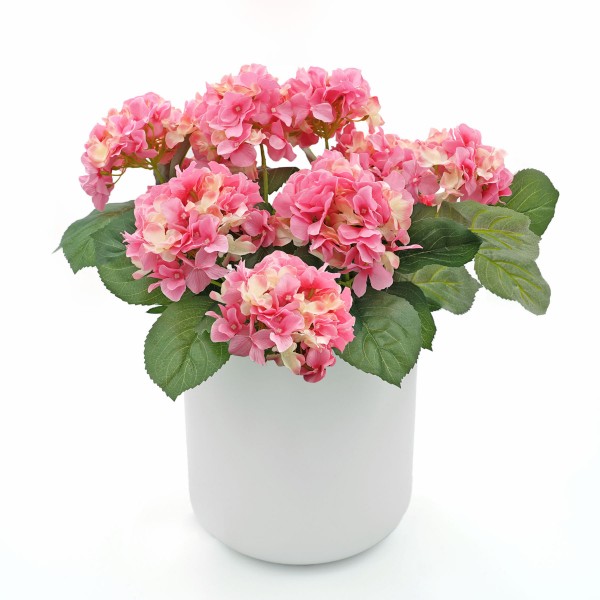 Artificial Pink Hydrangea in Terracotta Pot 50cm/20in - GB1308