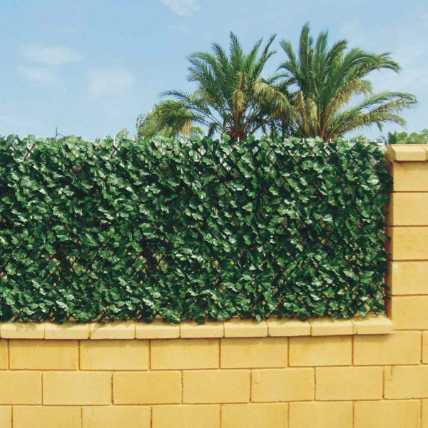Artificial Expanding Green Wall Willow Trellis Fence with Green Foliage (1m x 2m) - GB1260