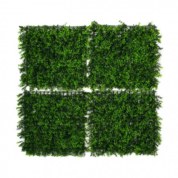 Artificial Green Wall Hedge with Small Light Leaf Foliage Pack of 4 x 50cm/20in - A1138