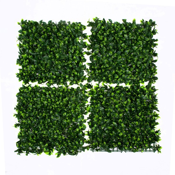 Artificial Green Wall Hedge with Light and Dark Leaf Foliage Pack of 4 x 50cm/20in - A1140