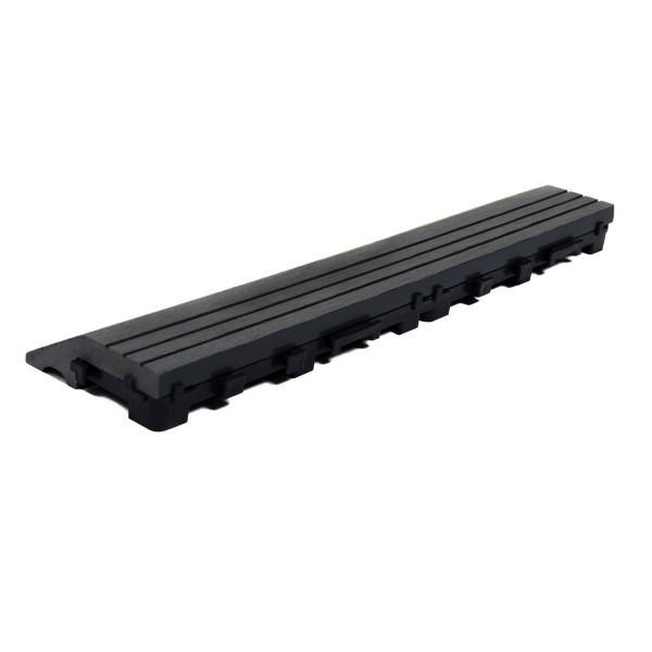 Dekco 1 Piece Black Composite Interlocking Straight Edging Tile 30cm x 7cm - GB1287