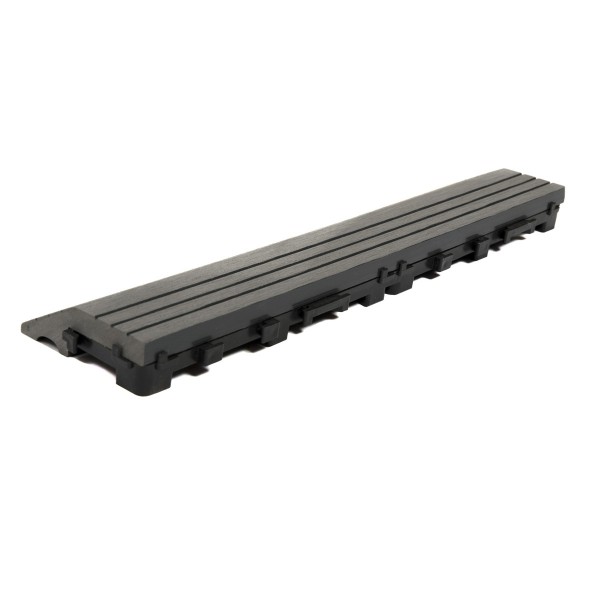 Dekco 1 Piece Grey Composite Interlocking Straight Edging Tile 30cm x 7cm - GB1285