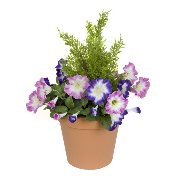 Artificial Pink & Purple Petunia Terracotta Patio Planter 60cm/24in - A1244