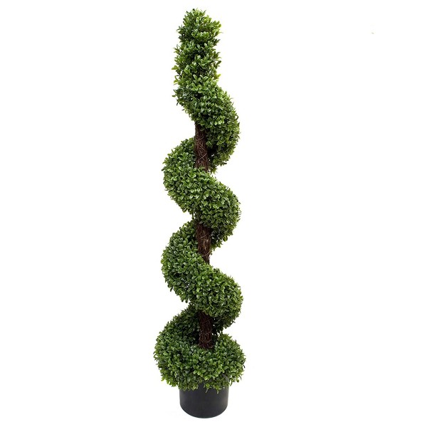 1 x Artificial Spiral Boxwood Topiary Tree 120cm/4ft 
