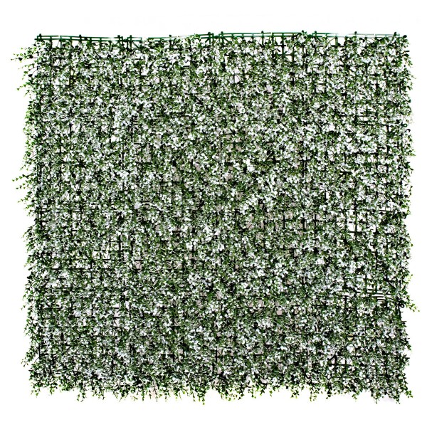 Artificial Green Wall Hedge with Small White Leaf Foliage Pack of 4 x 50cm/20in
