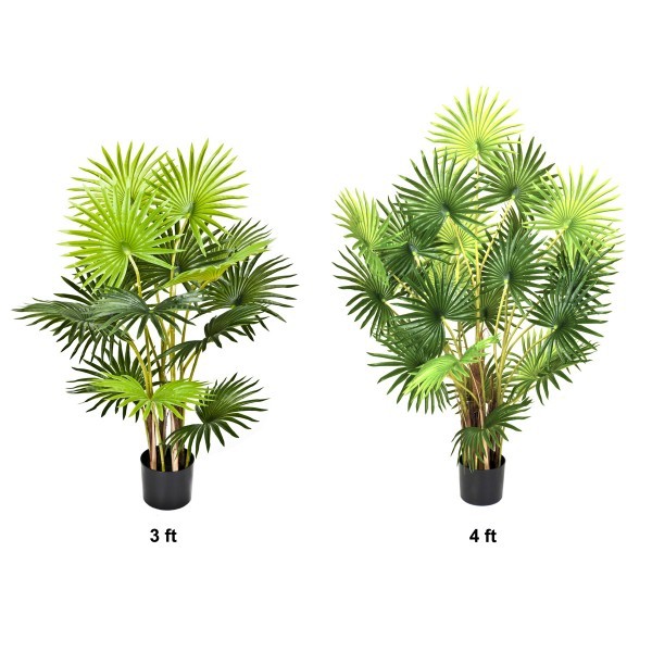 Artificial Fan Finger Palm Tree in Pot 120cm/4ft - GB1134