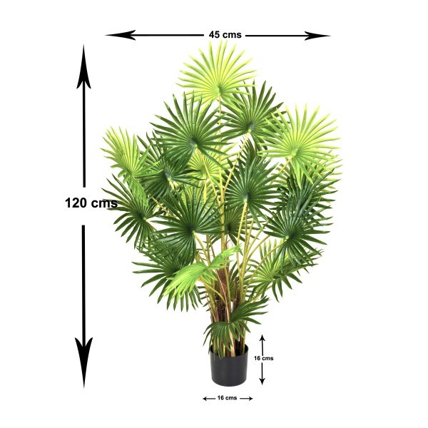 Artificial Fan Finger Palm Tree in Pot 120cm/4ft - GB1134