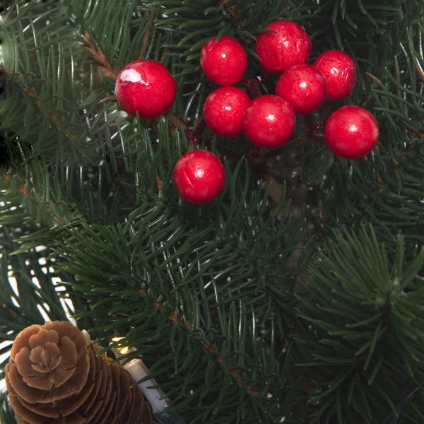 Artificial Christmas Green Pine Hanging Ball with LED lights 28cm/11in
