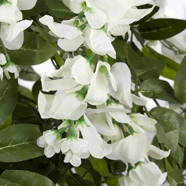 Artificial White Wisteria Tree Potted Plant 150cm/5ft - GB1213
