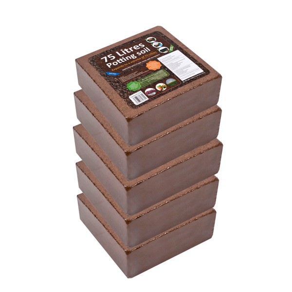 5 Packs Organic All Purpose Potting Compost Expands to 75 Litres