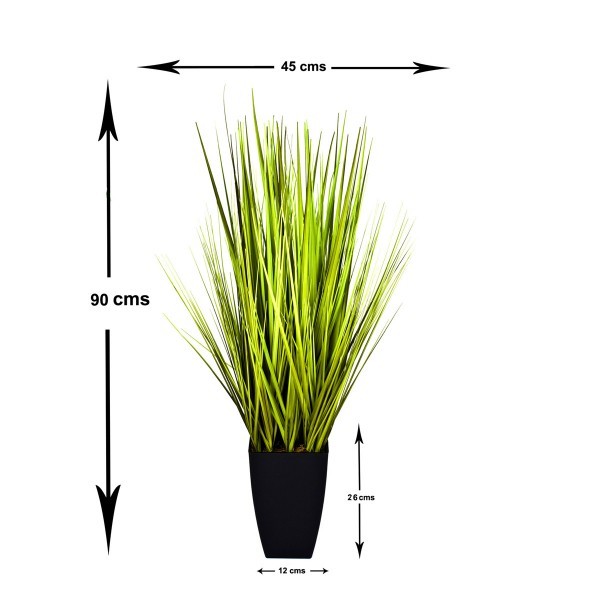 Artificial Decorative Grass Plant in Black Planter 90cm/3ft - A1028