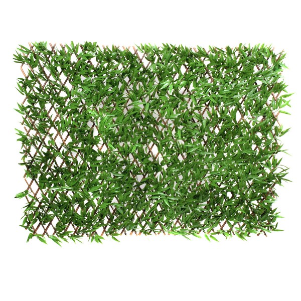 Artificial Expanding Green Wall Willow Trellis Fence with Bamboo Leaf Foliage (1m x 2m) - GB1149
