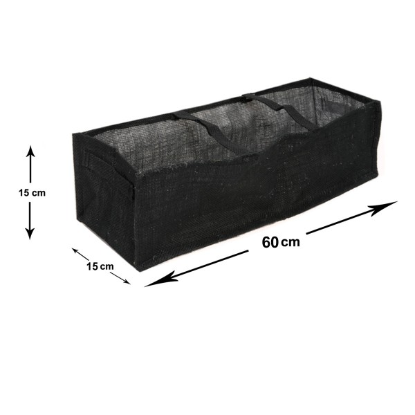 1 x Medium Multi Purpose Black Hessian Grow Bag 24in/60cm