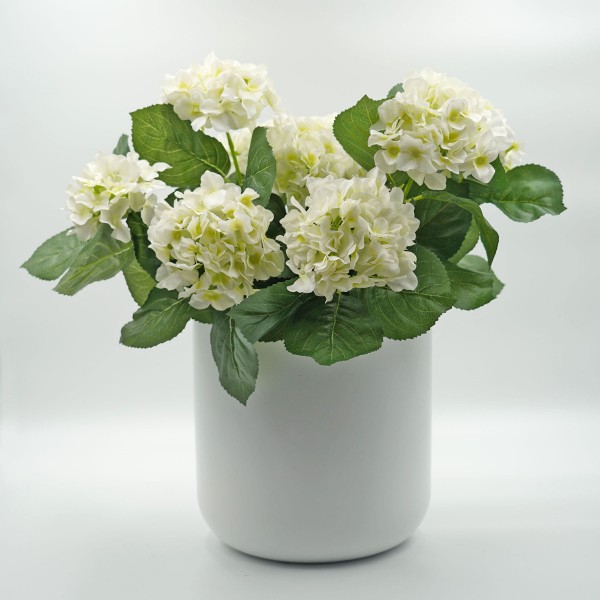 Artificial White Hydrangea in Black Pot 50cm/20in - A1356