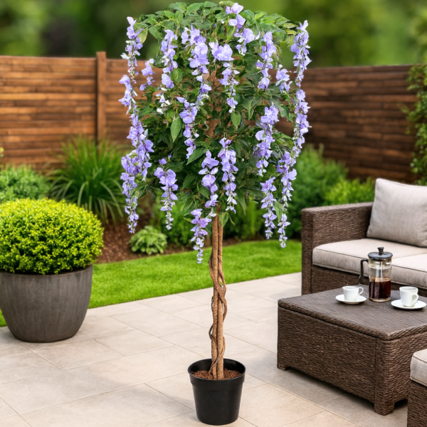 Artificial Lilac Wisteria Tree Potted Plant 5ft/150cm - GB1152