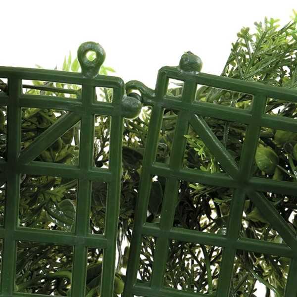 Artificial Premium Green Wall Hedge with Mixed Leaf Foliage Yellow & White Flowers Pack of 4 x 50cm/20in - A1269