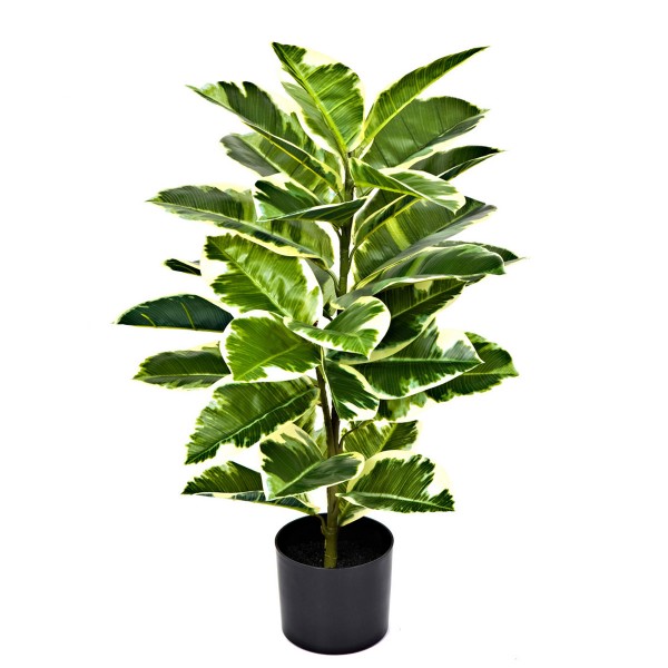 Artificial Real Touch Rubber Plant in Pot 75cm/2ft - Clearance up to 50% discount