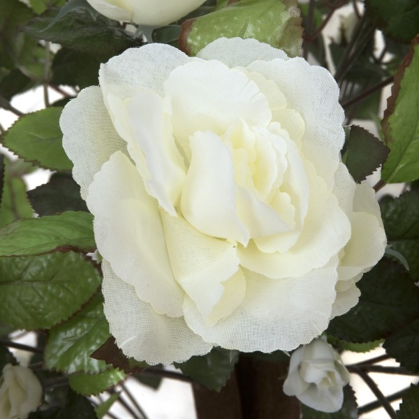 Artificial White Rose Tree 60 Flowers 90cm/3ft - GB1404