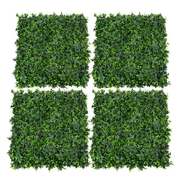 Artificial Green Wall Hedge with Dark Ivy Leaf Foliage Pack of 4 x 50cm/20in - GB1139
