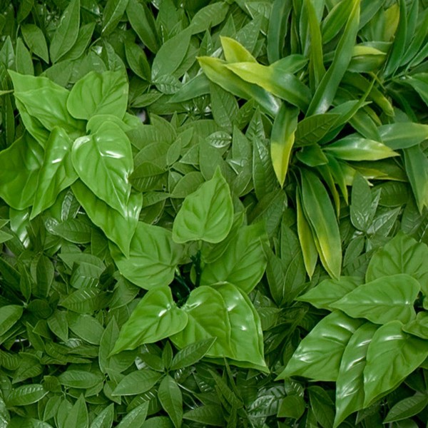 Artificial Green Wall Hedge with Dark Leaf Foliage Flowers Pack of 4 x 50cm/20in - GB1270