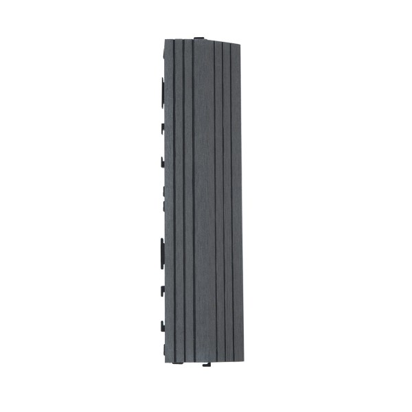 Dekco 1 Piece Grey Composite Interlocking Straight Edging Tile 30cm x 7cm - GB1285