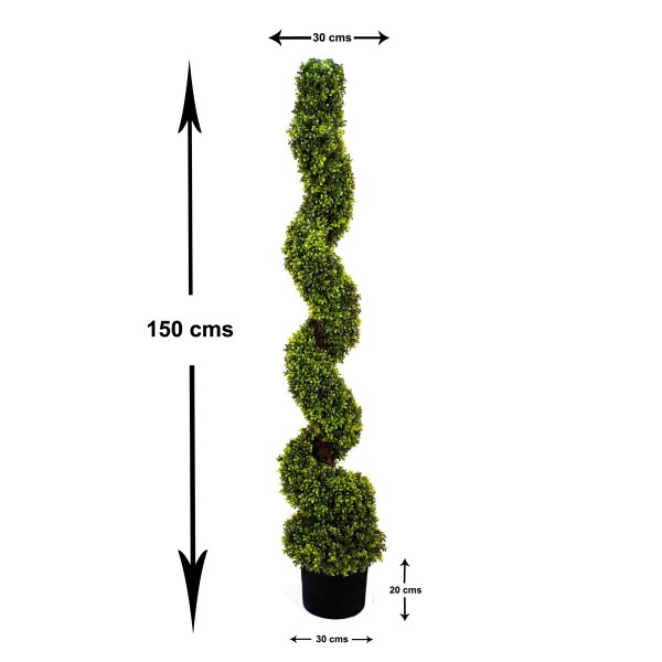  Artificial Spiral Boxwood Topiary Tree 150cm/5ft (Set of 2) - GB1180