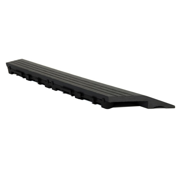 Dekco 1 Piece Black Composite Interlocking Left Edging Tile 37cm x 7cm - GB1281
