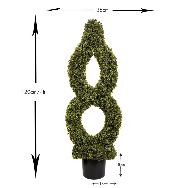 Artificial Single Twist Boxwood Topiary Tree 4ft/120cm - GBA1420
